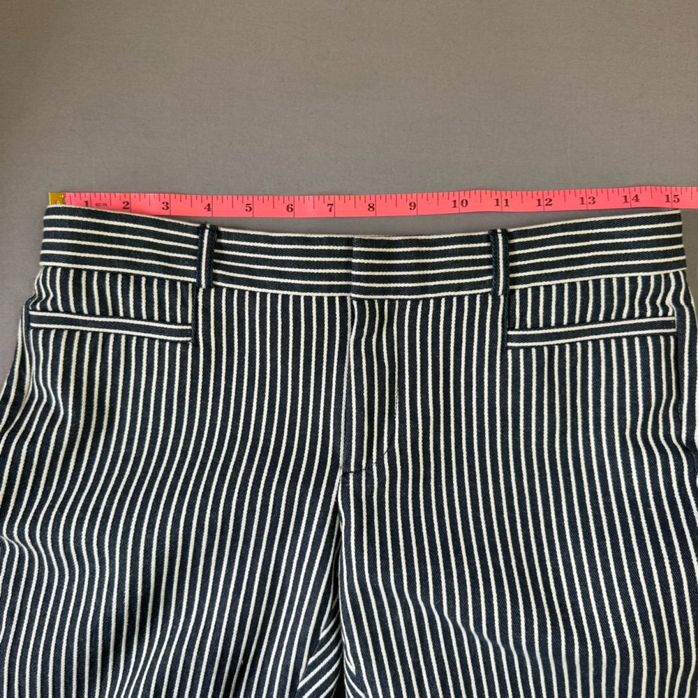 Banana Republic pants women 2 cotton blend slim ankle pin striped pants blue - Picture 11 of 13
